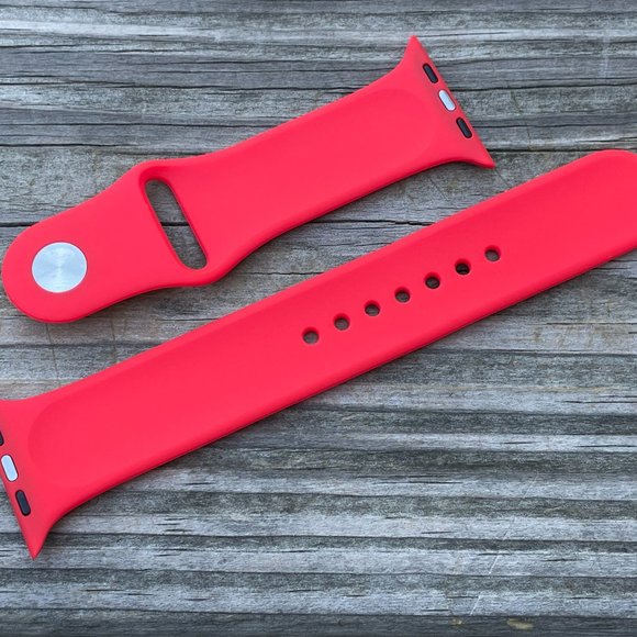 iWatch Replacement Band Red Rubber Sport Strap Size 42/44mm  Unbranded - Picture 6 of 8